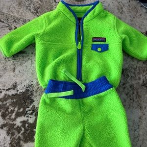 Neon Green Baby GAP Fleece Suit